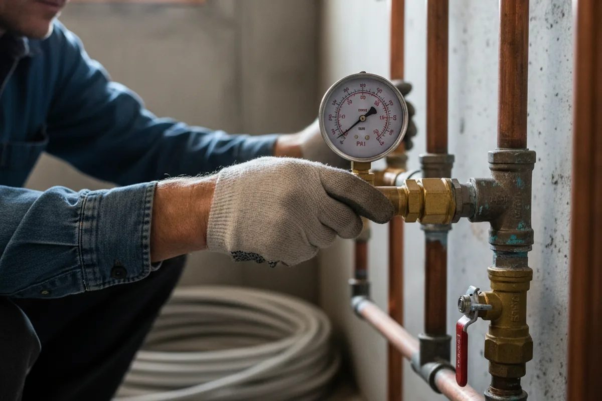 Pressure testing a repaired line during Water Line Repair in Glennville